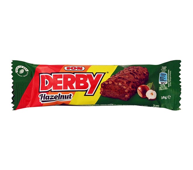 ION Derby milk chocolate with hazelnut filling and hazelnut pieces 38g