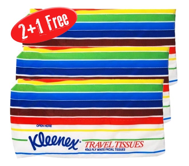 KLEENEX facial travel tissues 3×40 (2+1 FREE)