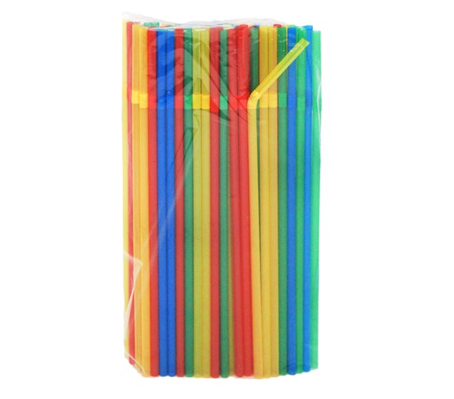 straws reusable plastic flexible 100 pcs – mixed color