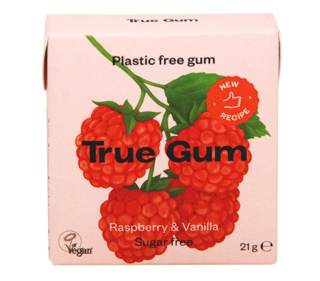 gum TRUE GUM raspberry & vanilla flavour sugar free 21g