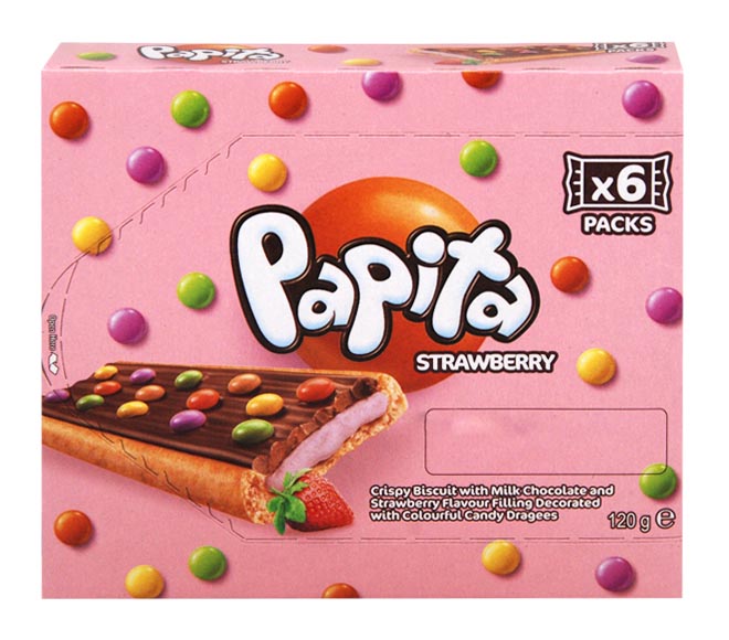 PAPITA crispy biscuits with milk chocolate 120g (6x20g) – Strawberry