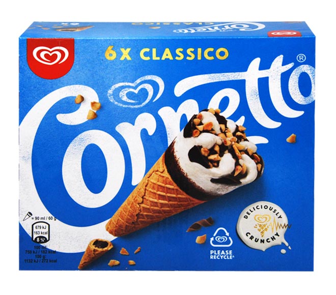 ice cream CORNETTO 6 pieces 540ml (8X90ml) – Classic