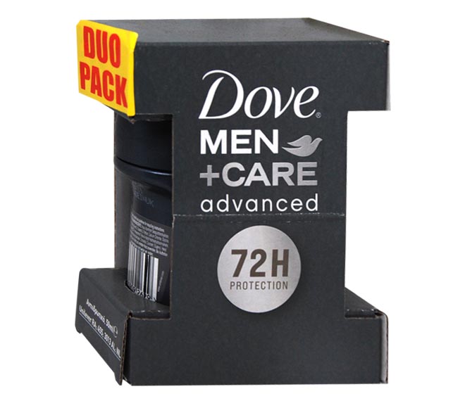 DOVE Men plus care advanced deodorant roll-on 50ml – Invisible Dry 72h (Duo Pack)