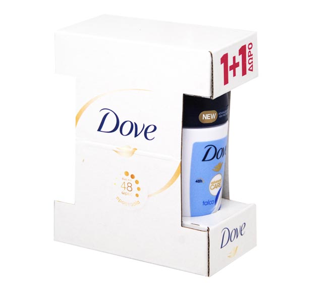 DOVE deodorant roll-on 50ml – Talco (1+1 FREE)