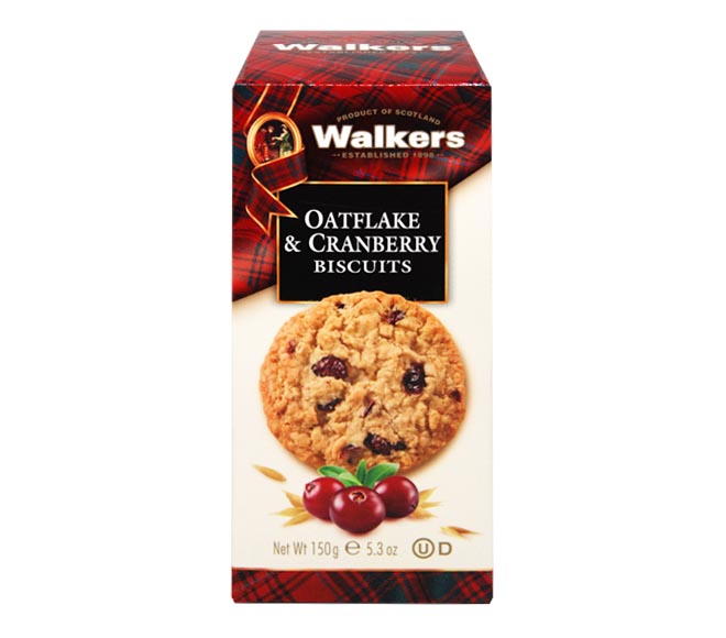 WALKERS biscuits 150g –  Oatflake & Cranberry