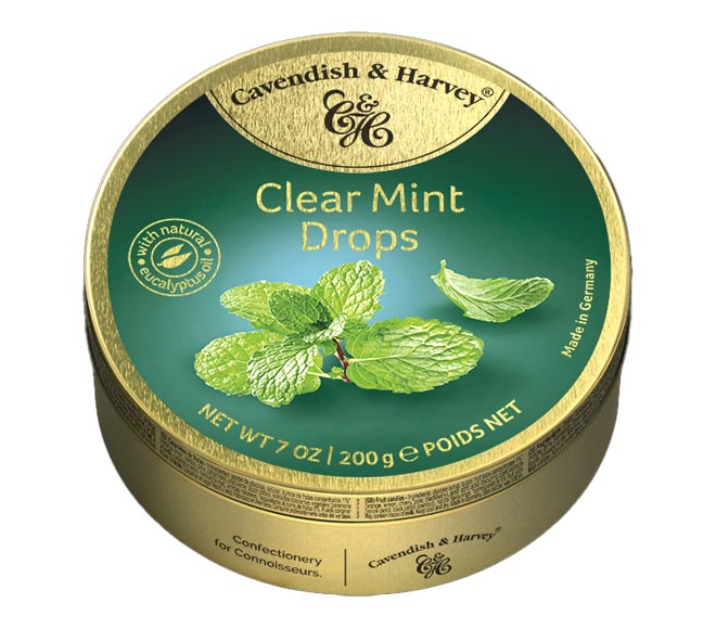 sweets CAVENDISH & HARVEY drops 175g – Clear Mint