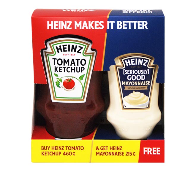 ketchup HEINZ 460g + mayonnaise HEINZ 215g FREE