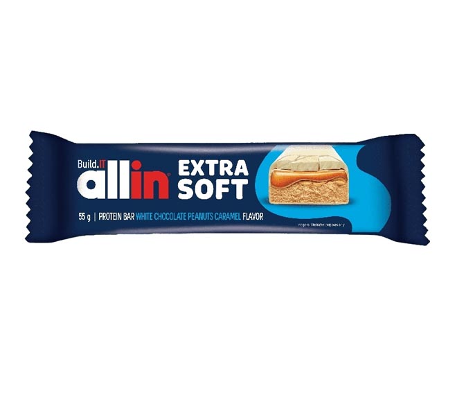 ALLIN Extra Soft bar Protein extra cream 55g – White Chocolate Peanut Caramel