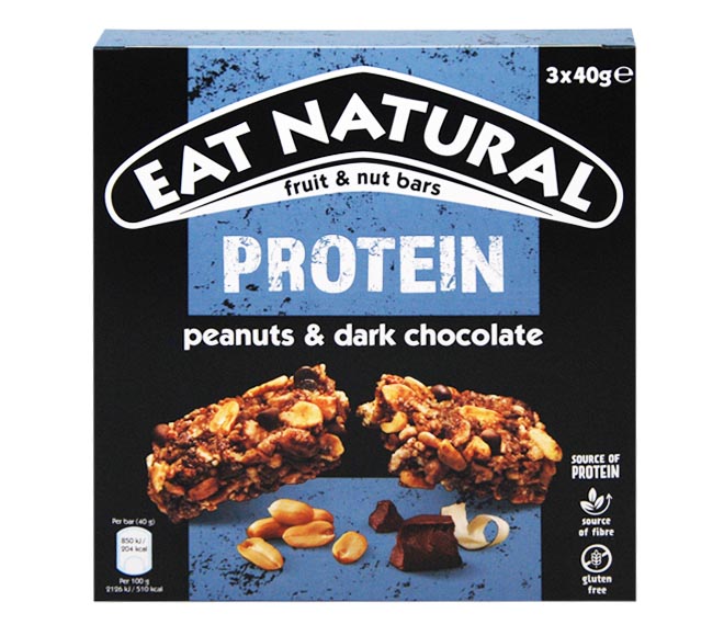 EAT NATURAL protein bar 3x40g – Peanuts & Dark Chocolate