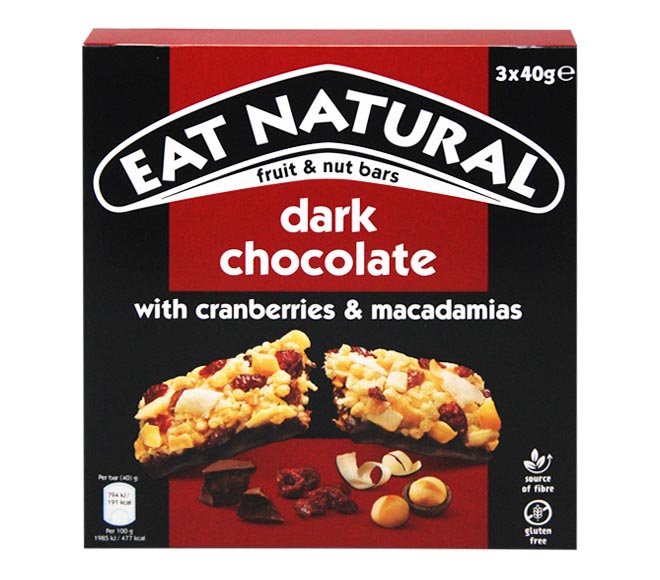 EAT NATURAL bar 3x40g – Cranberries & Macadamias