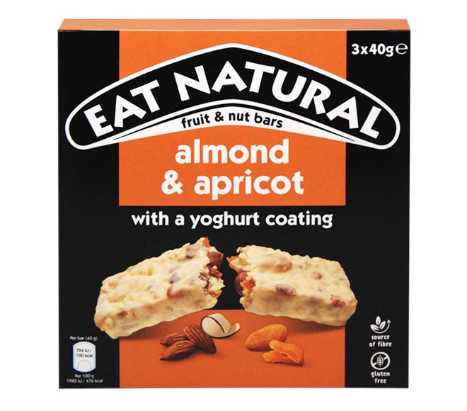 EAT NATURAL bar 3x40g – Almond & Apricot with Yoghurt Coating