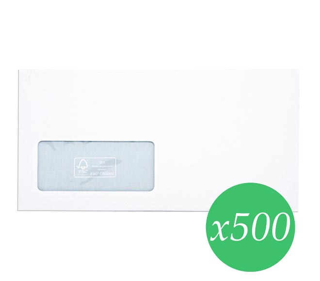 envelopes BLASETTI windowed white 500pcs (220mm x 110mm)