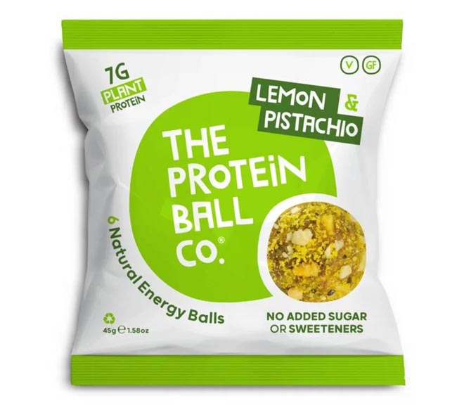 THE PROTEIN BALL CO natural energy balls 6×7.5g (45g) – Lemon Pistachio