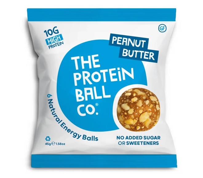 THE PROTEIN BALL CO natural energy balls 6×7.5g (45g) – Peanut Butter