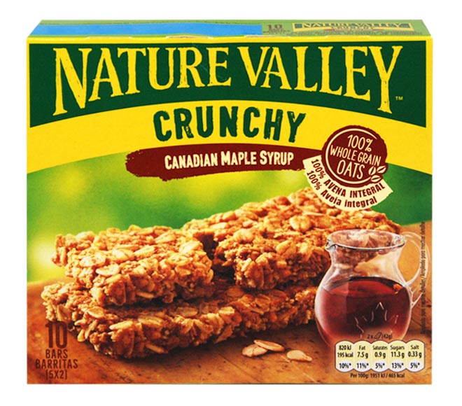 NATURE VALLEY Crunchy bars Canadian maple syrup 5X42g