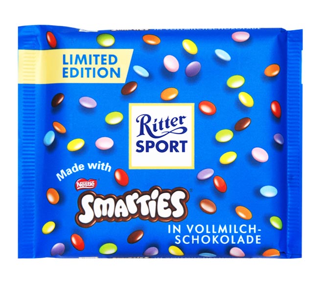 RITTER SPORT chocolate 100g –  Limited Edition Smarties in Milk Chocolates