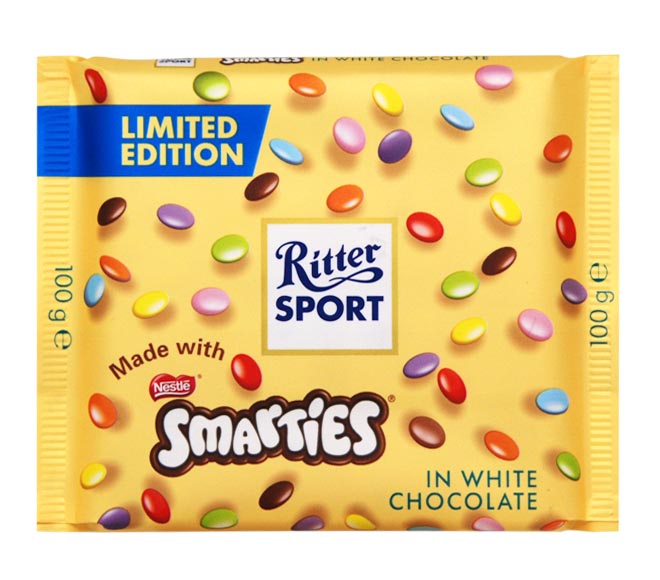 RITTER SPORT chocolate 100g –  Limited Edition Smarties in White Chocolates