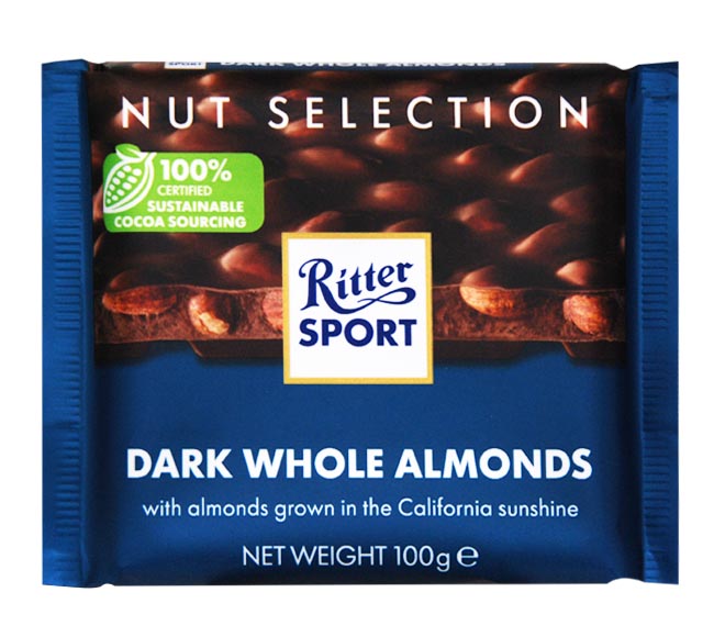 RITTER SPORT chocolate 100g – Dark Whole Almonds