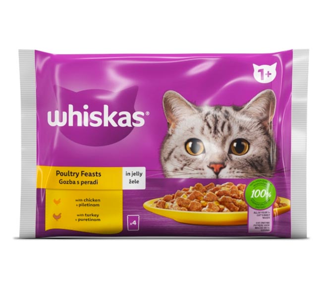 cat WHISKAS Pouch – Poultry Feast 4 x 85g