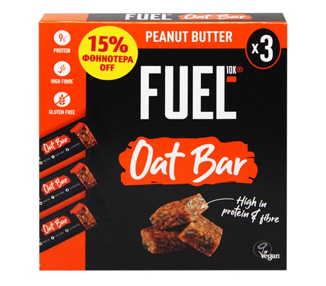 FUEL 10K protein oat bar 3x45g – Peanut Butter (15% LESS)