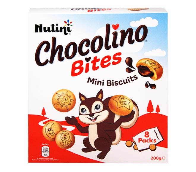 NUTINI Chocolino Bites mini biscuits with chocolate filling 200g (8x25g)