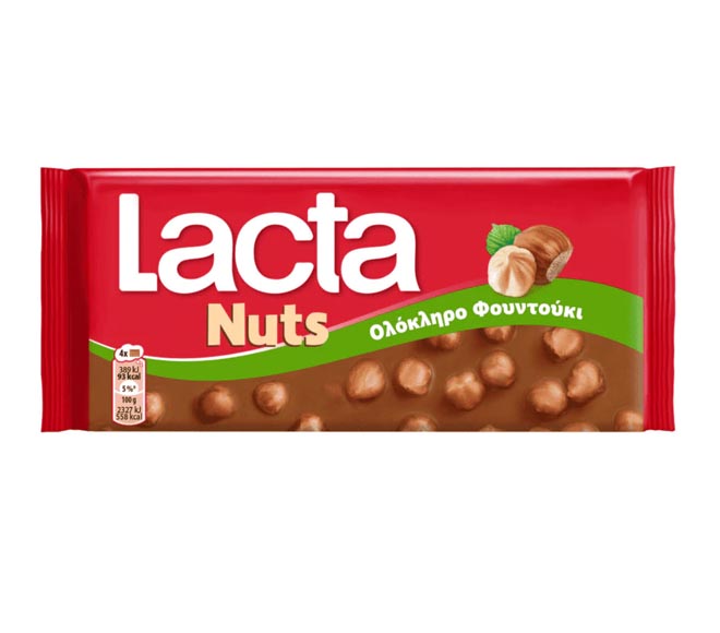 LACTA Nuts milk chocolate 100g – with Whole Hazelnut