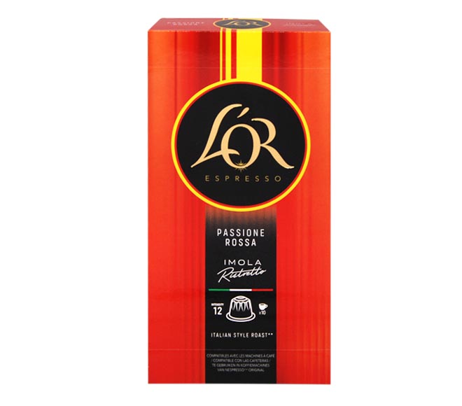 LOR espresso Passione Rossa Imola RISTRETTO 52g – (10 caps – intensity 12)