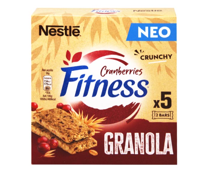 NESTLE Fitness bars Granola cranberries 5x38g