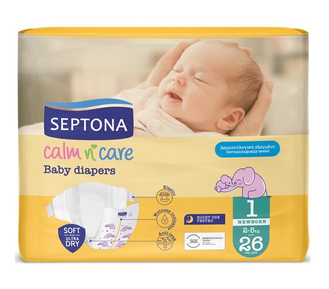 SEPTONA Calm & Care baby diapers No1 2-5kg 26pcs