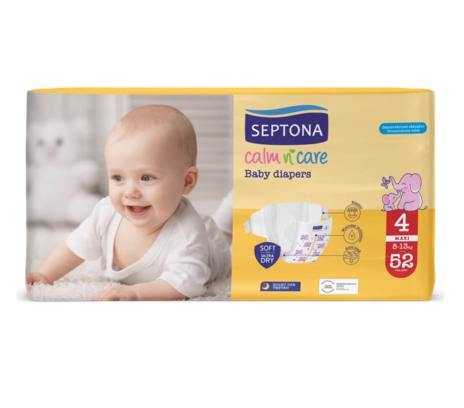 SEPTONA Calm & Care baby diapers No4 8-13kg 52pcs