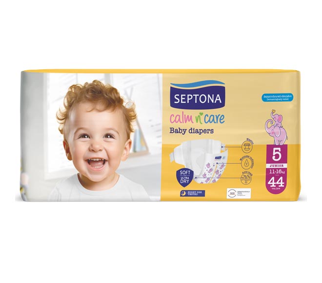 SEPTONA Calm & Care baby diapers No5 11-16kg 44pcs