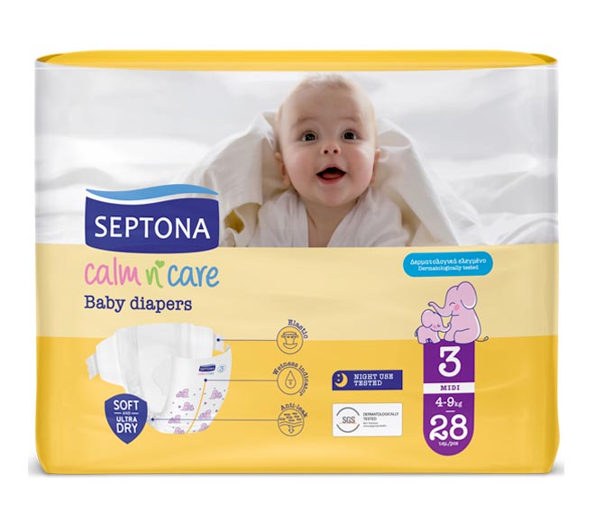 SEPTONA Calm & Care baby diapers No3 4-9kg 28pcs