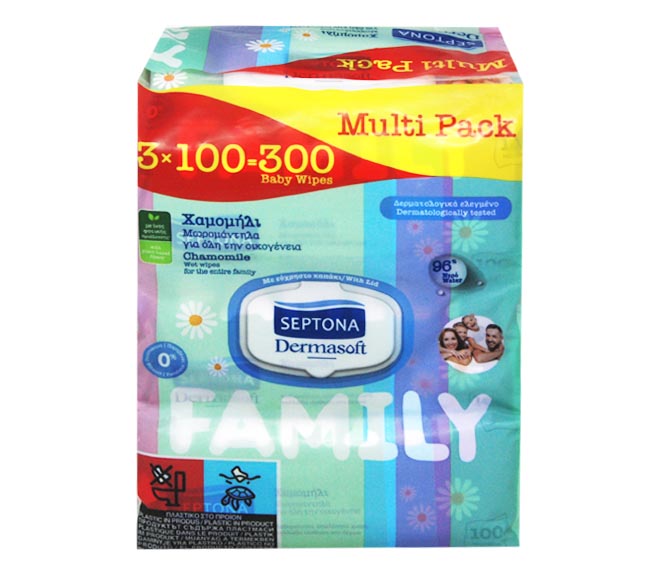 SEPTONA baby wipes with chamomile extract 3x100pcs