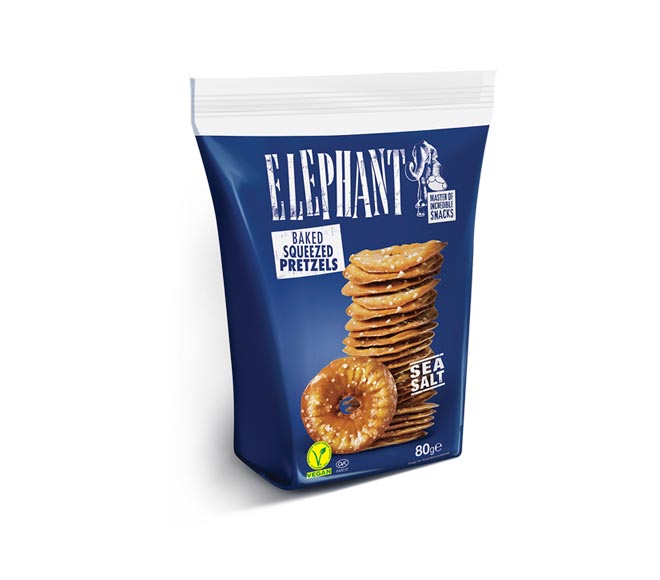 ELEPHANT Baked Squeezed Pretzel 80g – Sea Salt