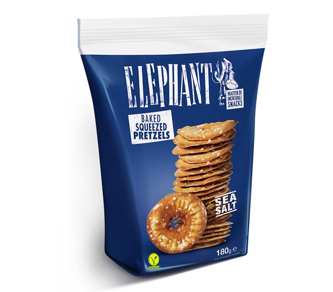 ELEPHANT Baked Squeezed Pretzel 180g – Sea Salt