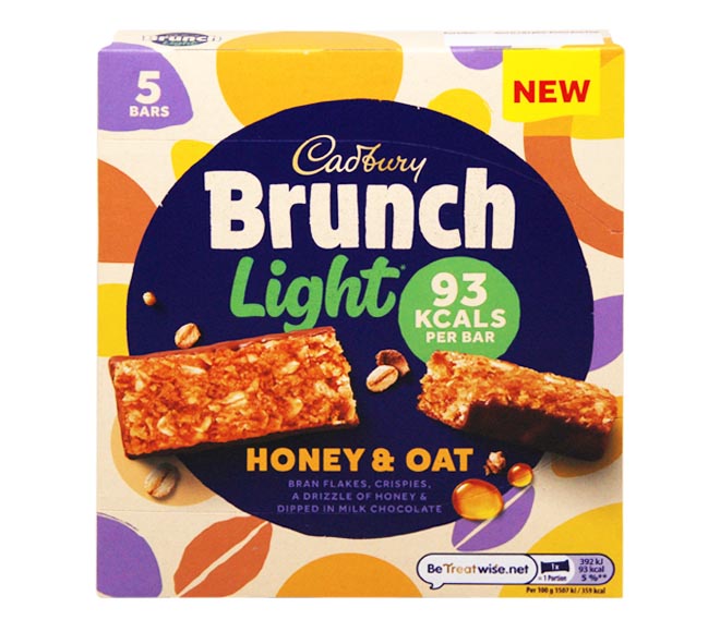 CADBURY brunch light bar honey & oat 5x26g