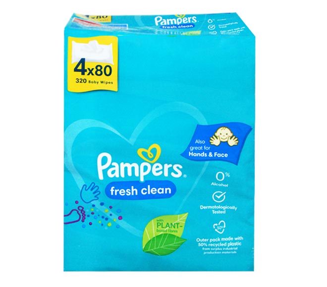 PAMPERS baby wipes 320pcs 4x80pcs – Fresh Clean