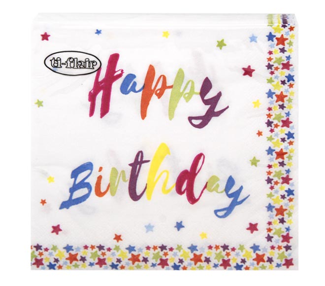 TI-FLAIR table napkins Happy Birthday 33cm x 33cm x 20pcs