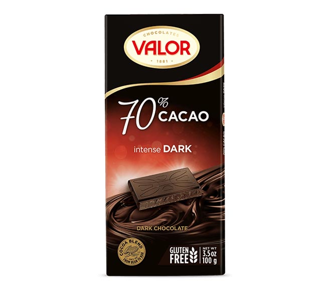 VALOR chocolate 100g – 70% Cacao Intense Dark