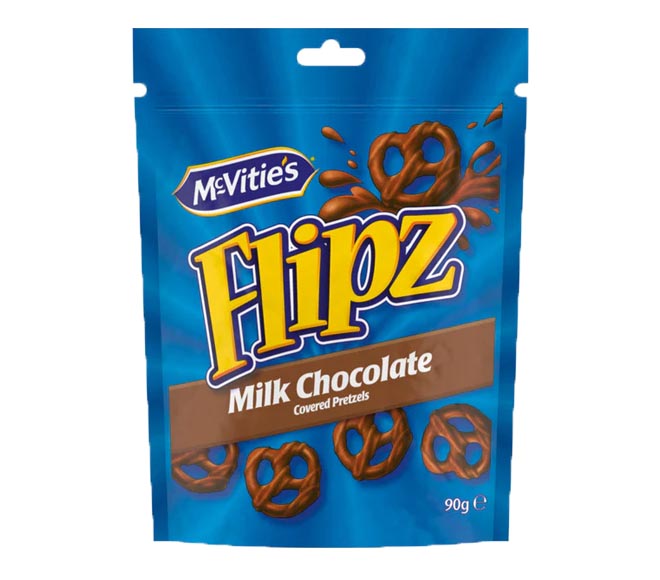 MC VITIES Flipz Flavour Coated Pretzels 90g – Milk Chocolate