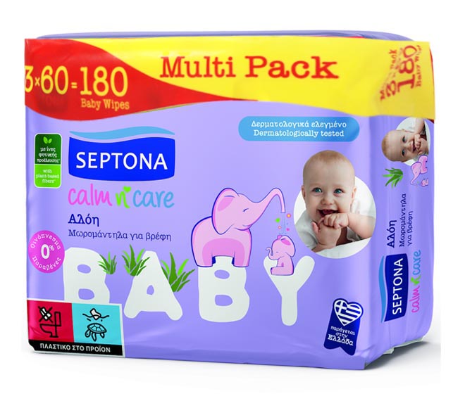 SEPTONA Baby calm n care wipes with aloe 3x60pcs