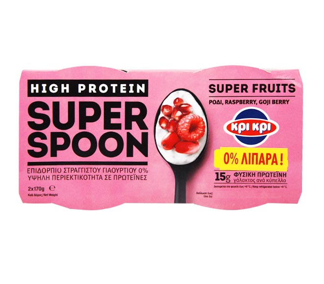 fruit yogurt KRI KRI Super Spoon pomegranate & raspberry 2x170g