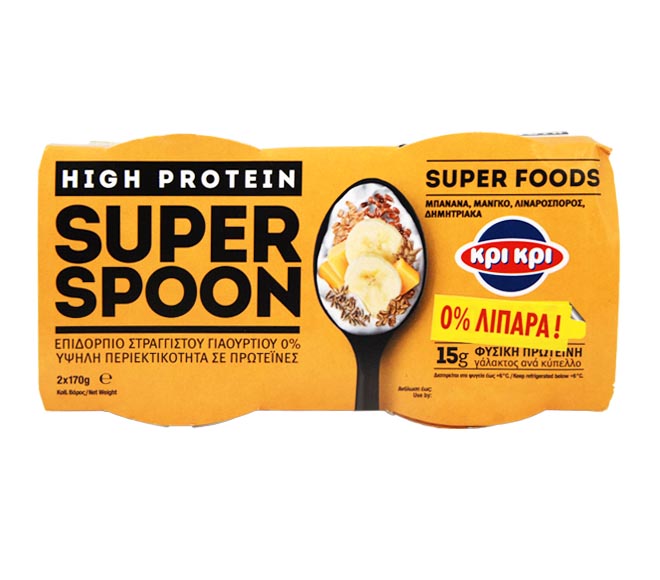 fruit yogurt KRI KRI Super Spoon banana & mango 2x170g