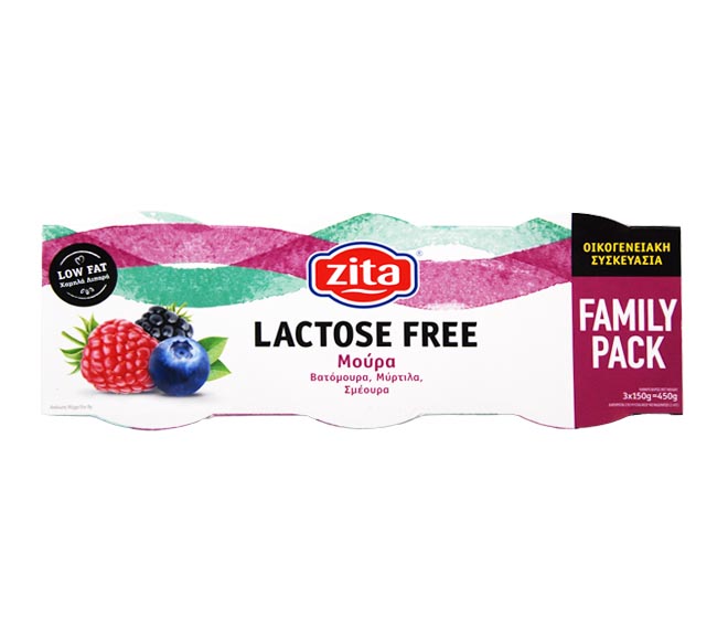 fruit yogurt ZITA lactose free 3x150g – Mixed Berries