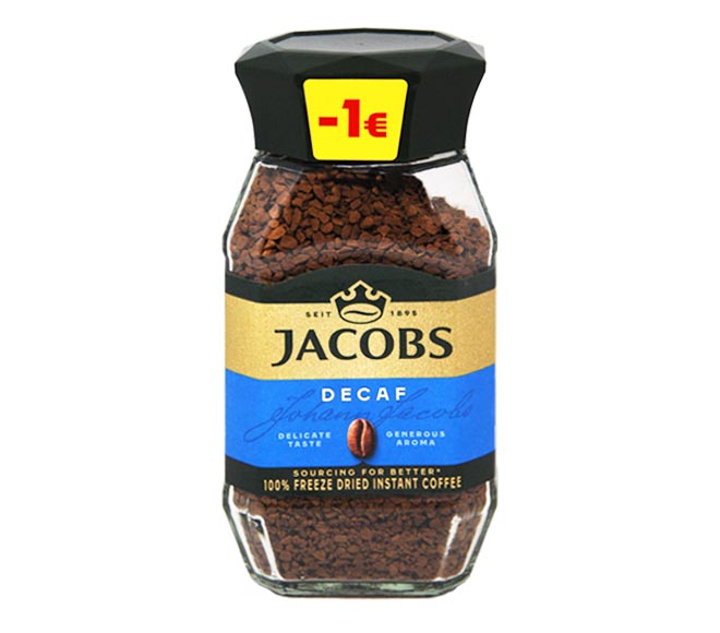 JACOBS instant coffee decaf 100g (-1€ LESS)