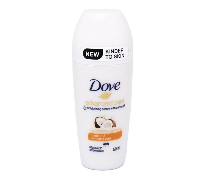 DOVE deodorant advanced care roll-on 50ml – coconut & jasmine scent