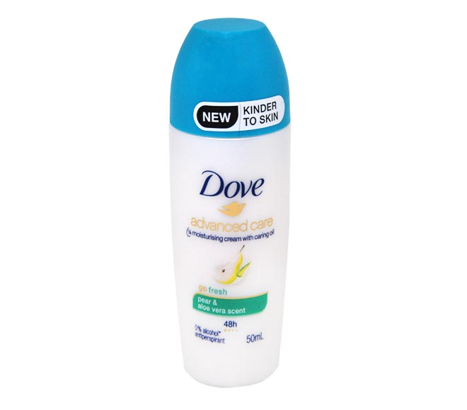 DOVE deodorant advance care roll-on 50ml – pear & aloe vera