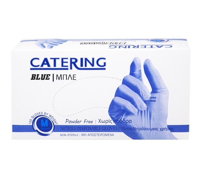 CATERING disposable nitrile powder-free nitrile gloves blue 100pcs – (M)