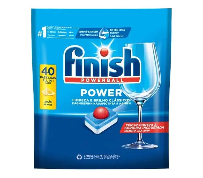 FINISH powerball Power 40 tabs 640g – Lemon