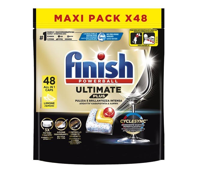 FINISH powerball Ultimate Plus 48 tabs 585.6g – Lemon